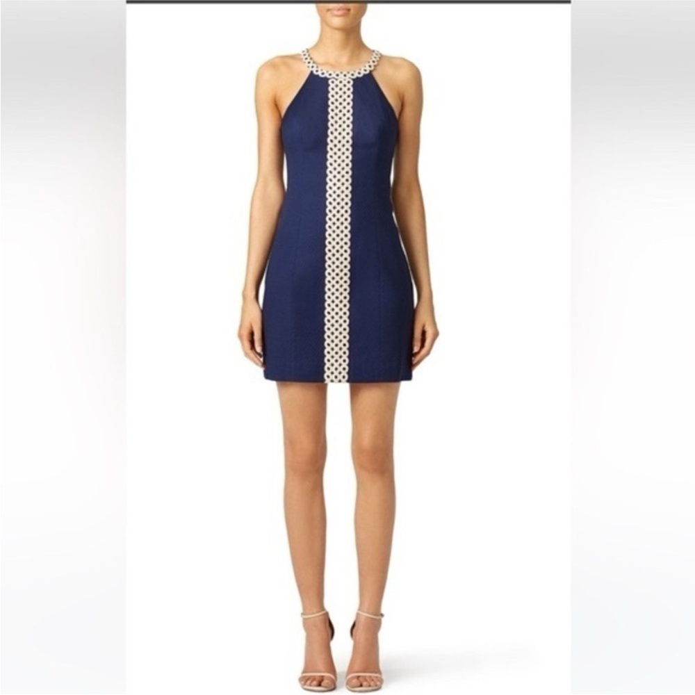 Lilly Pulitzer Navy Blue and Gold Mini Dress | Size 2